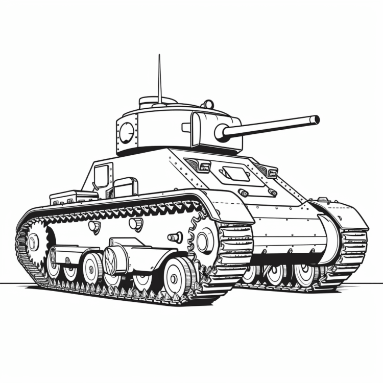 Ausmalbild Kleiner Panzer