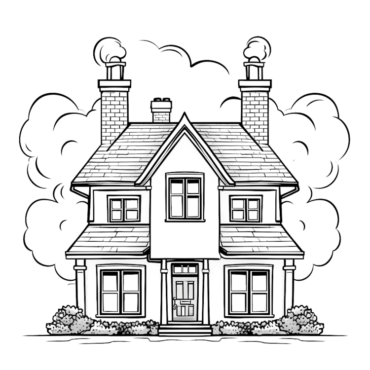 Dibujo para colorear casita