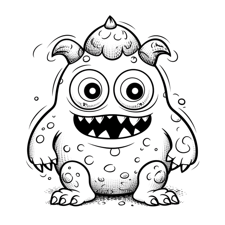 Ausmalbild Kleines Monster