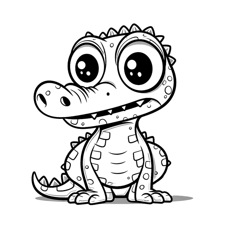 Dibujo para colorear cocodrilo pequeño