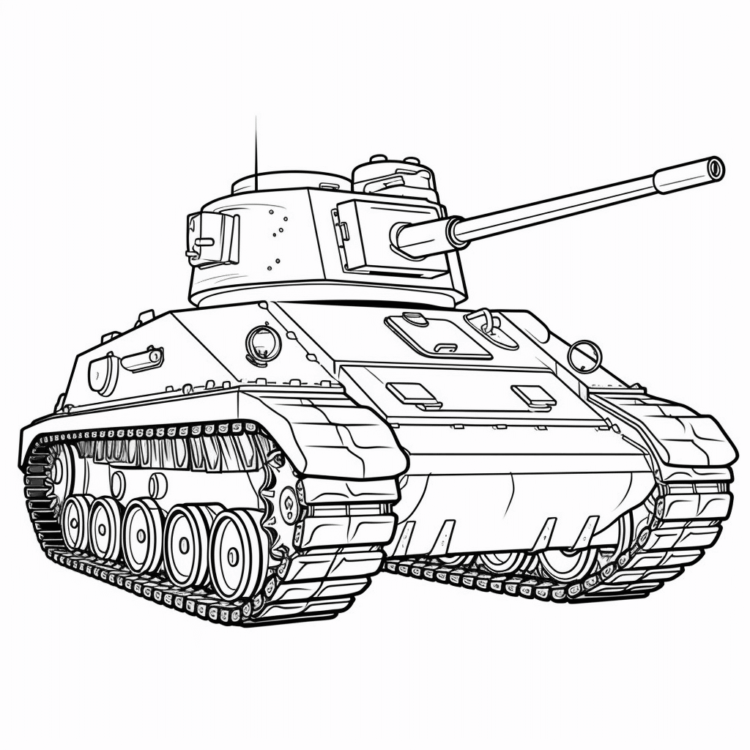 Coloring picture war tank