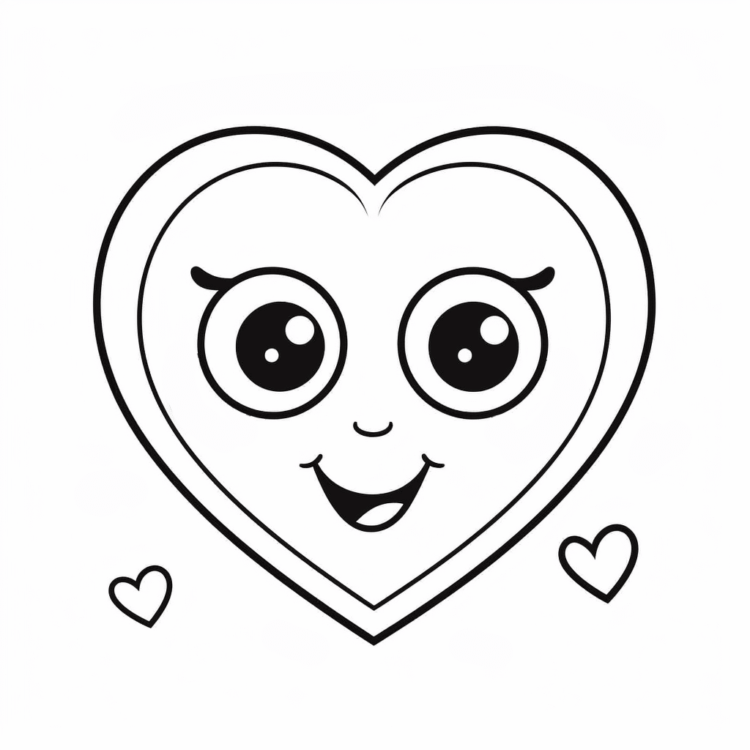 Smiling heart coloring page