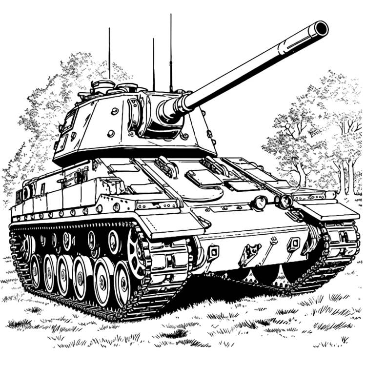Dibujo para colorear Tanque Leopardo MBT