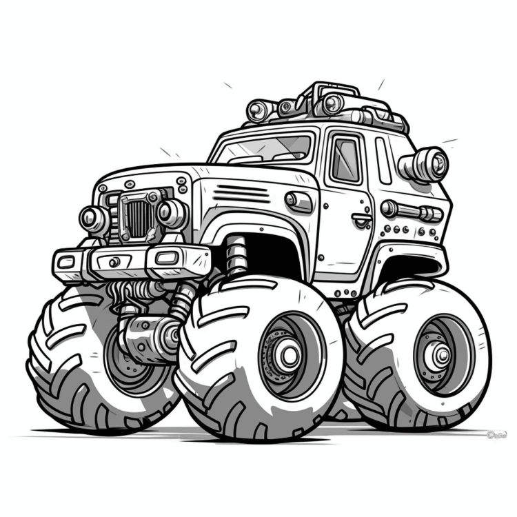 Monster toy truck coloring page