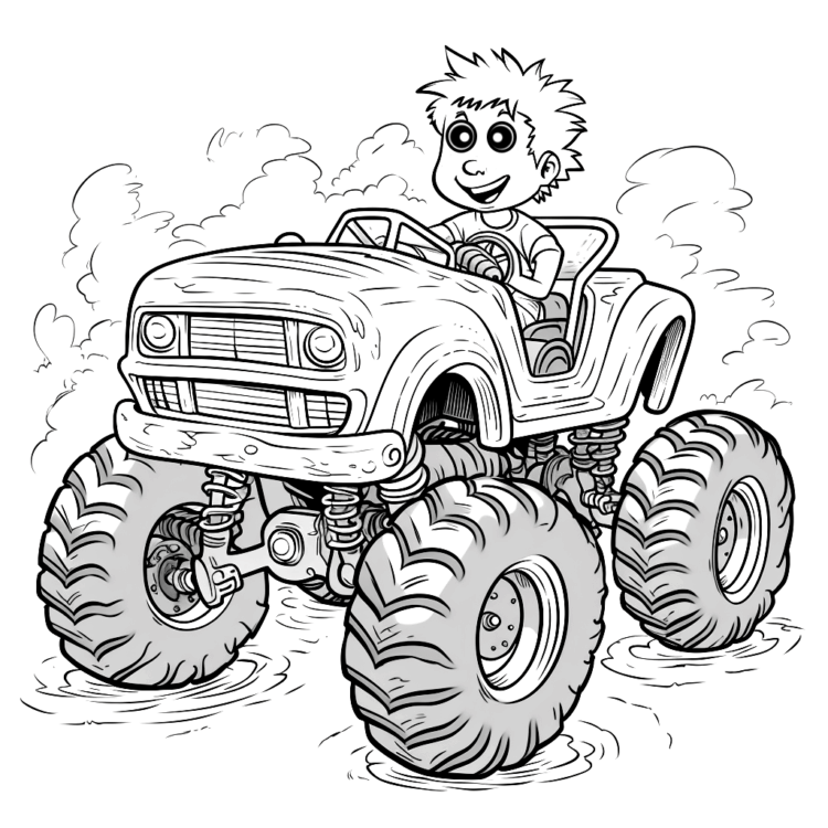 Coloring picture monster truck toy