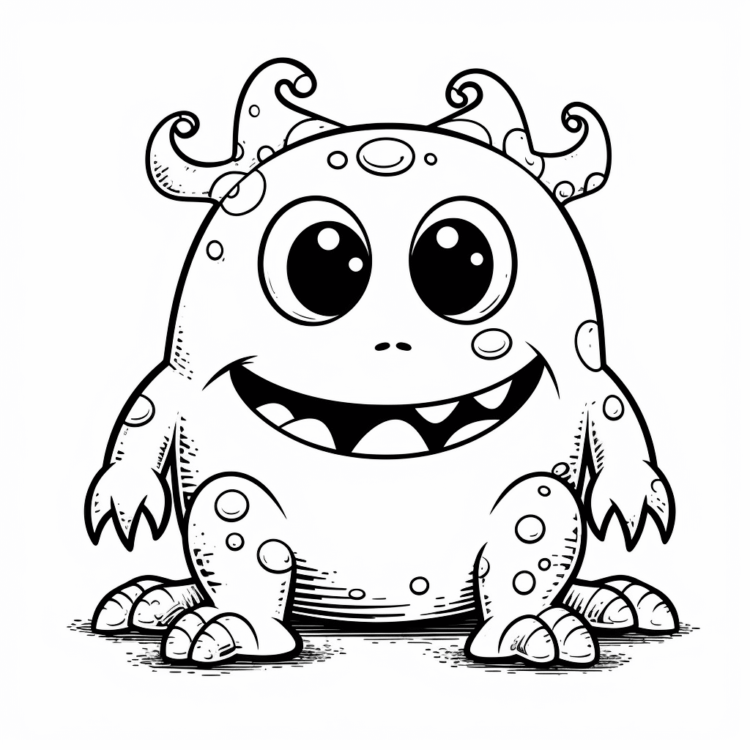 Coloring picture monster cute