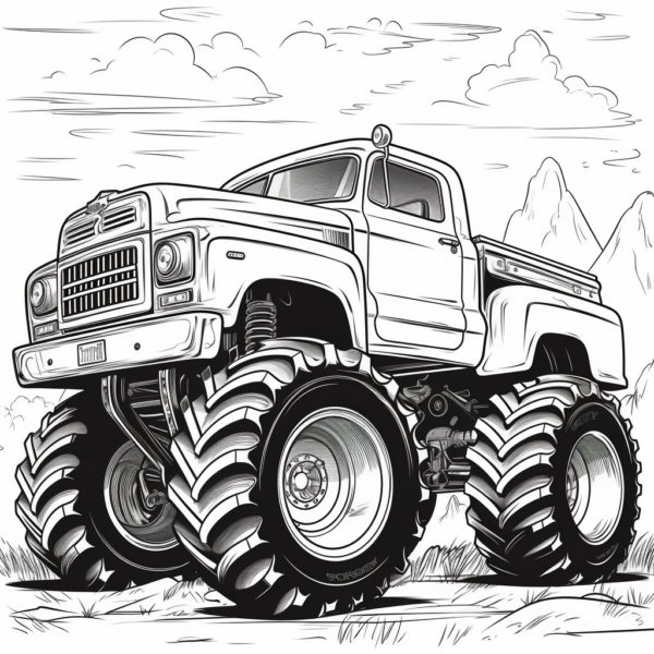 "Monstertruck" Ausmalbild - kostenlos herunterladen
