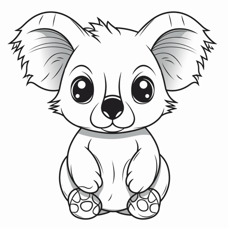 Coloring picture cute koala bear