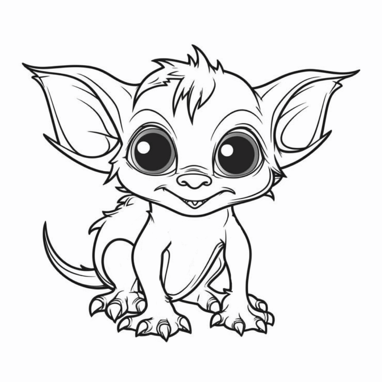 Dibujo para colorear lindo gnomo