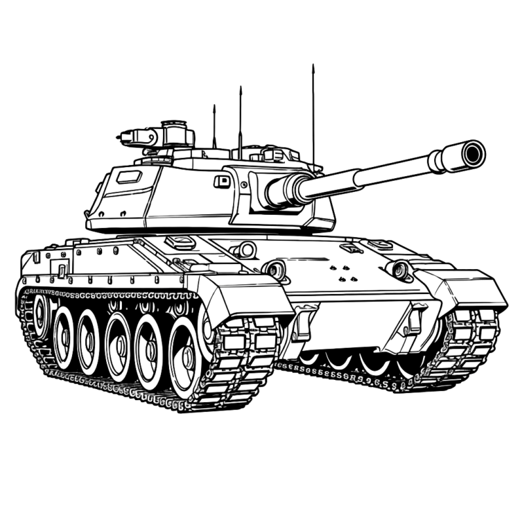 Coloring picture tank Leopard 2 A6