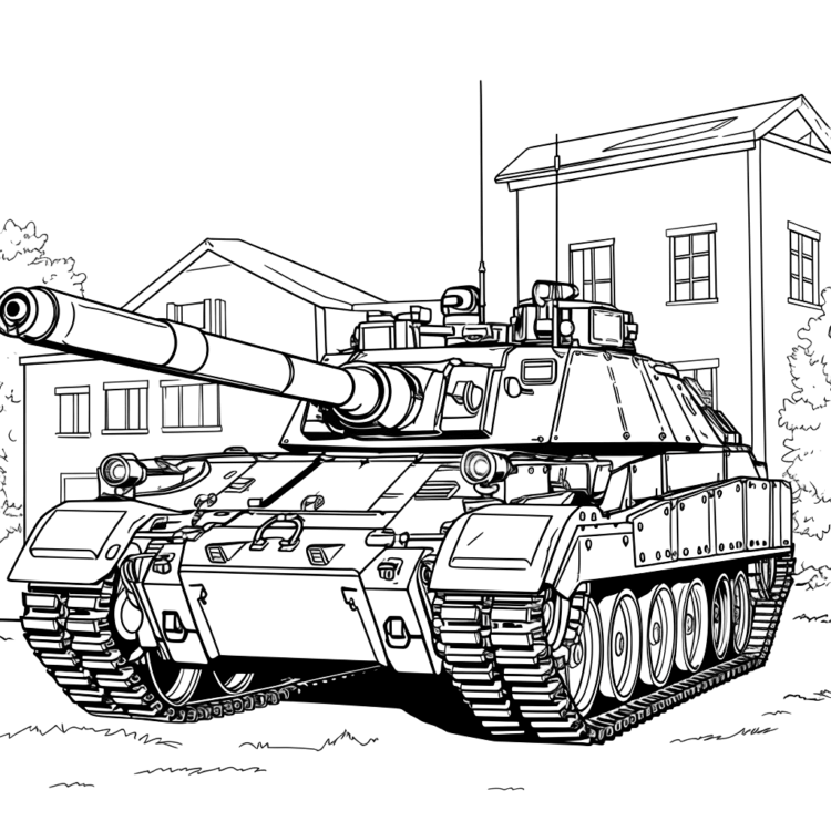 Coloring picture tank leopard