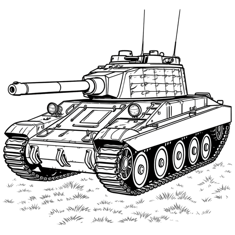 Dibujo para colorear Tigre 2 tanque
