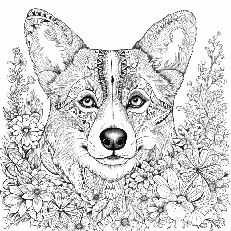 Dibujo para colorear Corgi