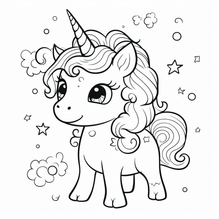 "Prinzessin Einhorn" Ausmalbild - kostenlos herunterladen