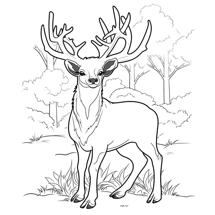 Dibujo para colorear ciervos