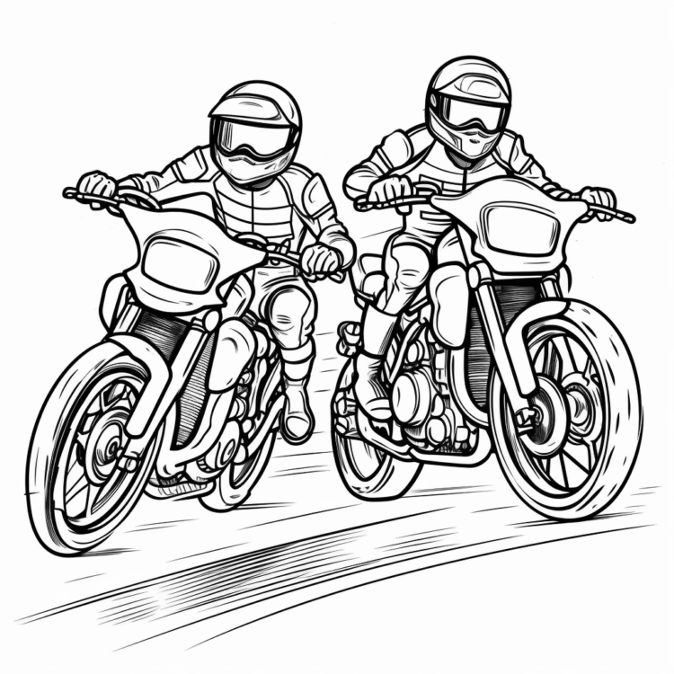 Coloring picture racing motorcycles