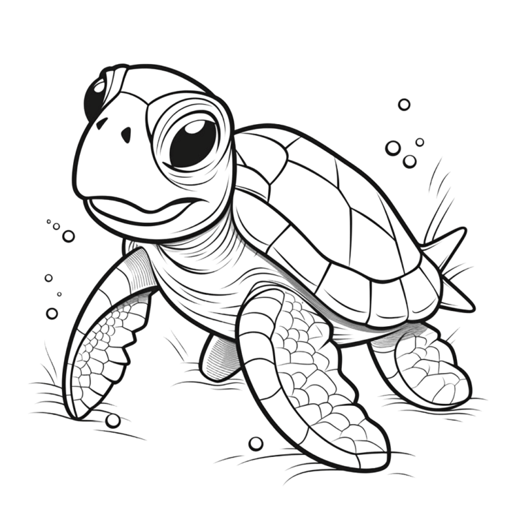 Coloring picture giant turtle