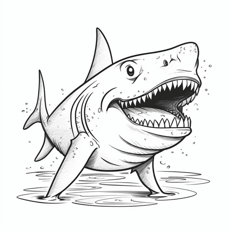Giant shark coloring page
