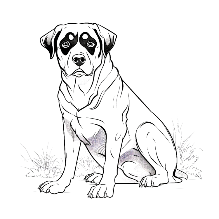 &ldquo;Rotweiler&rdquo; Ausmalbild - kostenlos herunterladen