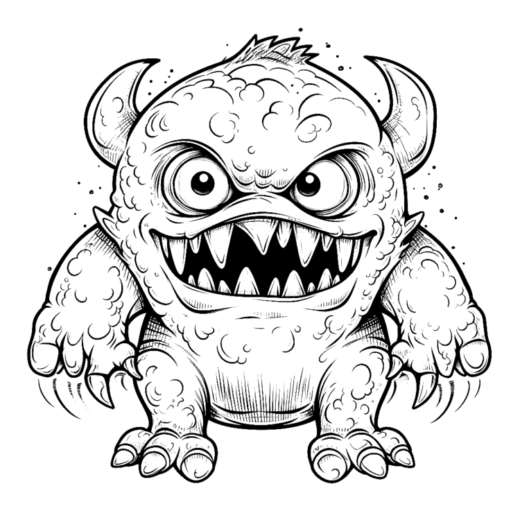 Scare monster coloring page