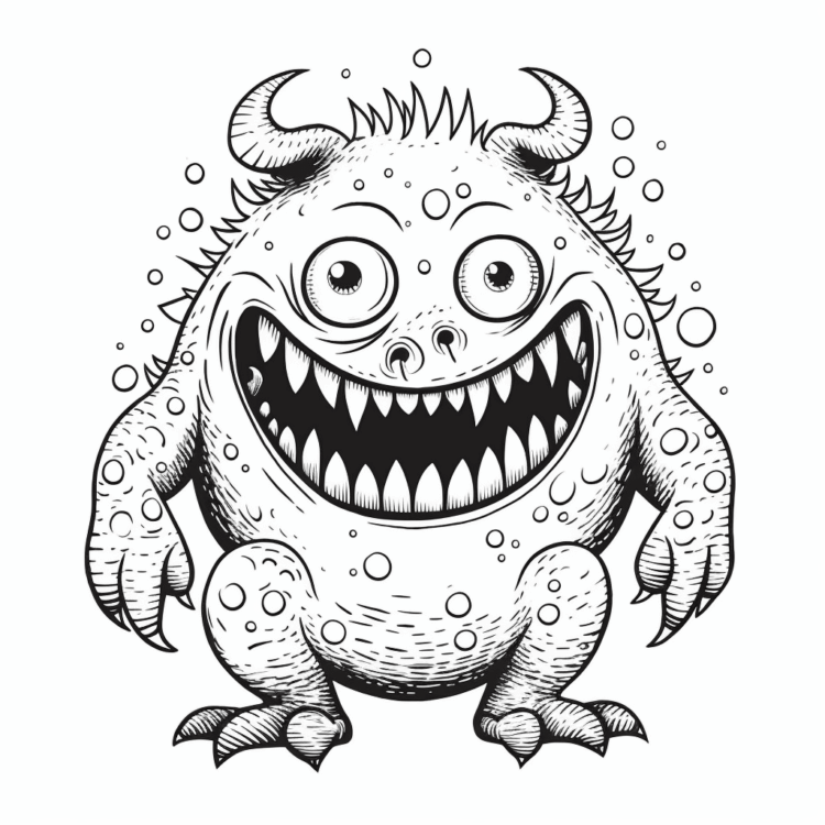 Scary monster coloring page
