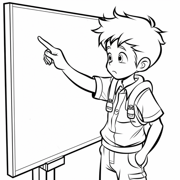 Colorear dibujos alumnos en la escuela