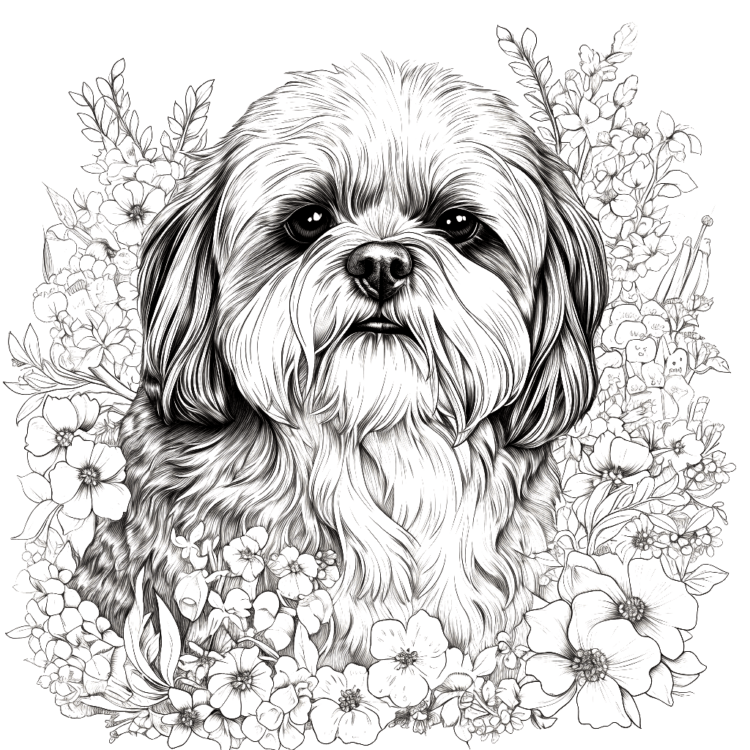 Dibujo para colorear Shih Tzu