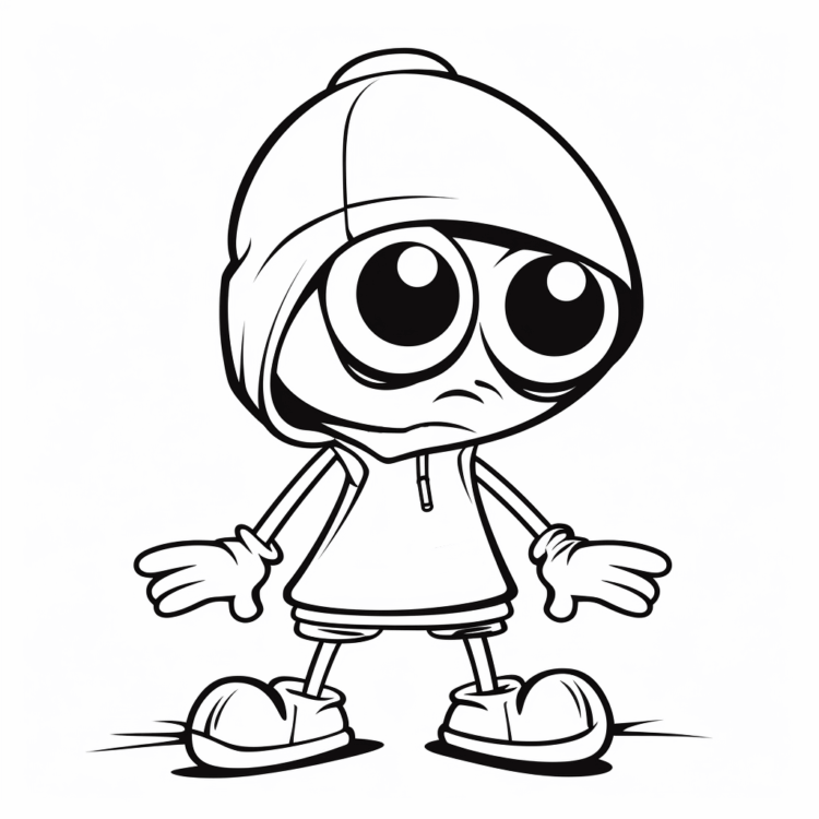 Ausmalbild Stumble Guy im Kapuzenpulli