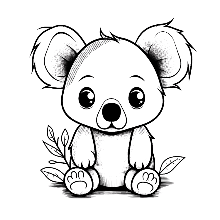 Coloring picture Sad Koala