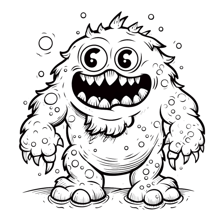 Ausmalbild Unheimliches Monster