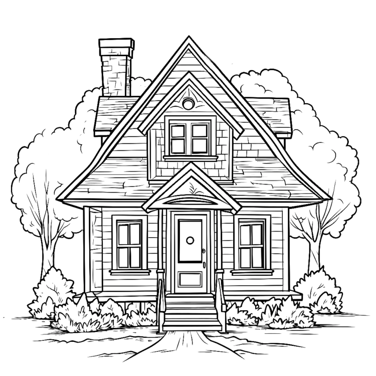 Dibujo para colorear Casa diminuta