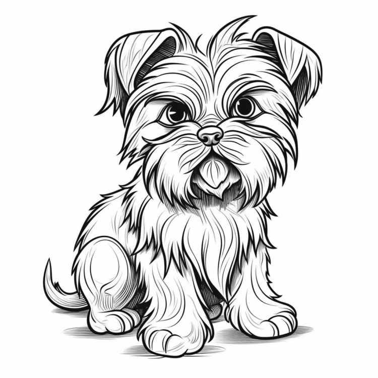 Ausmalbild Yorkshire Terriers