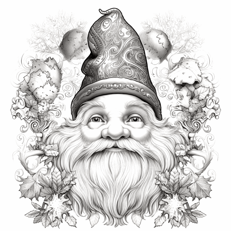 Dibujo para colorear gnomos Navidad