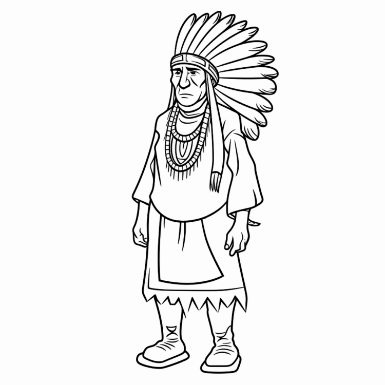 Coloring picture old Indian