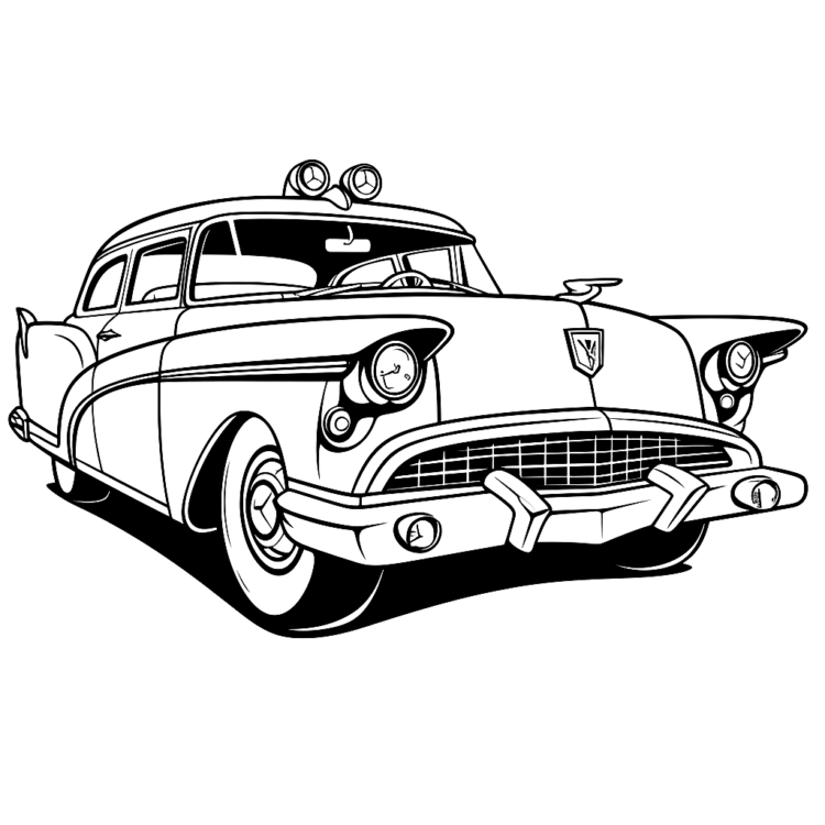 Colorear dibujo coche en película