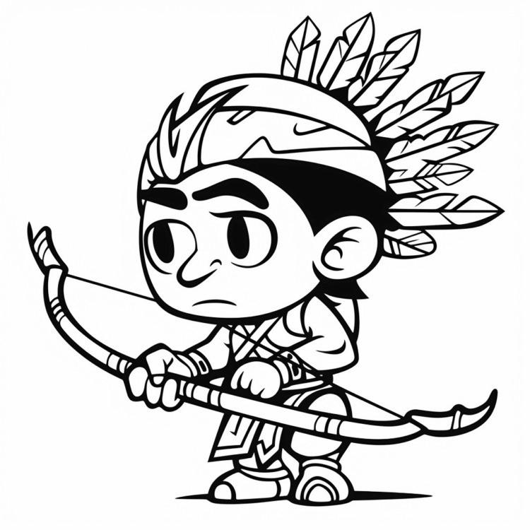 Coloring picture baby Indian