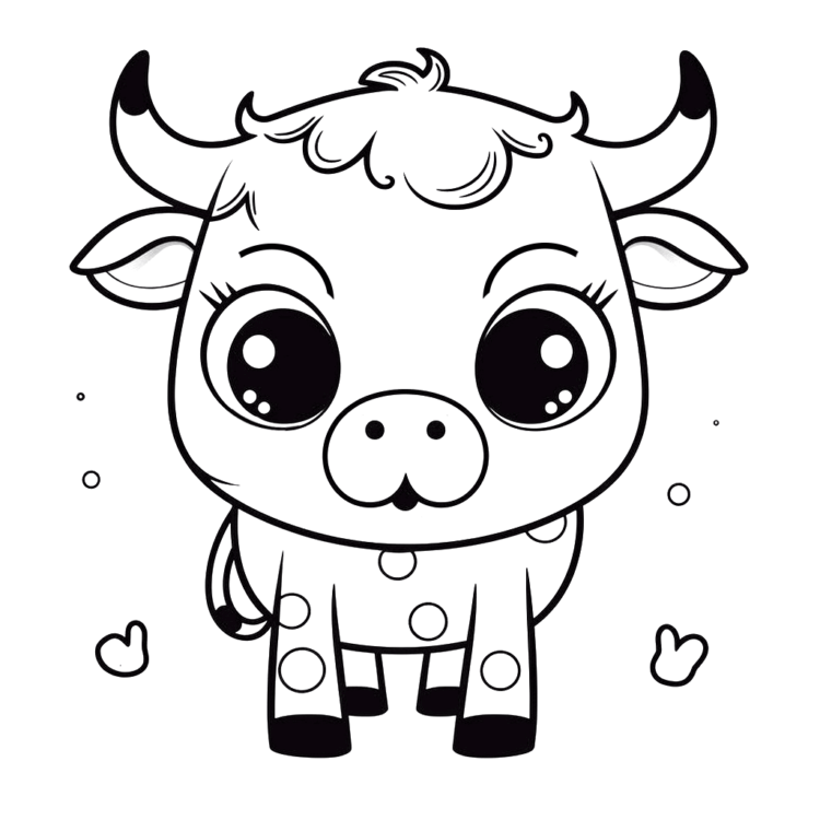 Dibujo para colorear vaca bebé