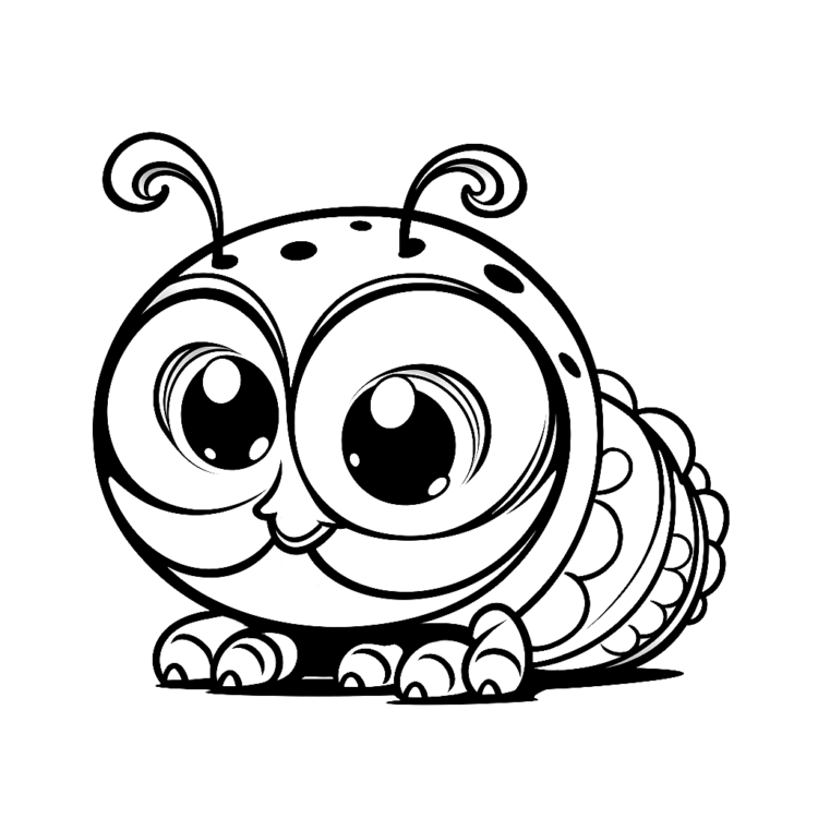 Dibujo para colorear oruga bebé