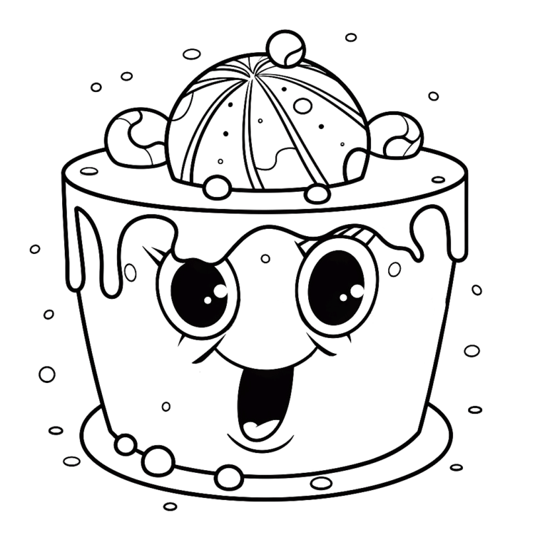 Coloring picture ball-themed cake
