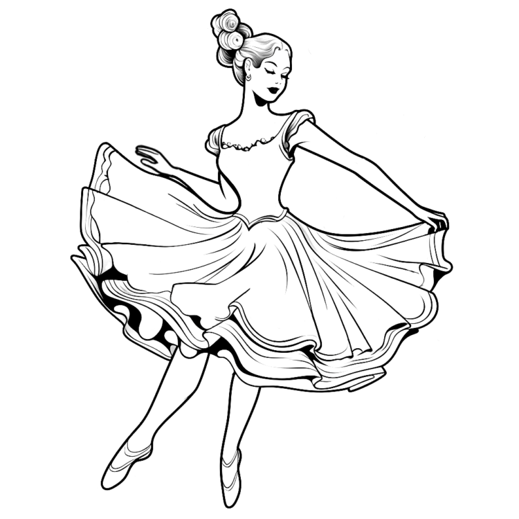 Dibujo para colorear bailarina