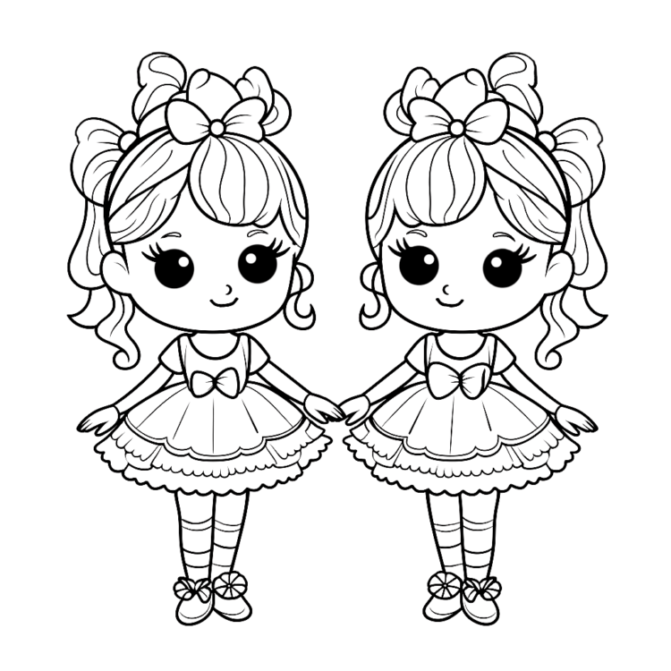 Dibujo para colorear niños bailarina