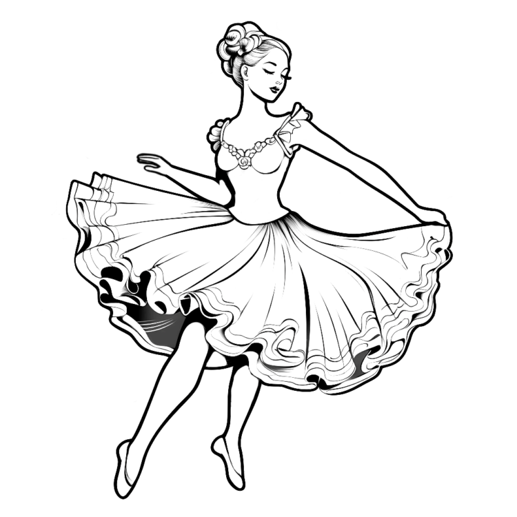 Dibujo para colorear mandala de bailarina