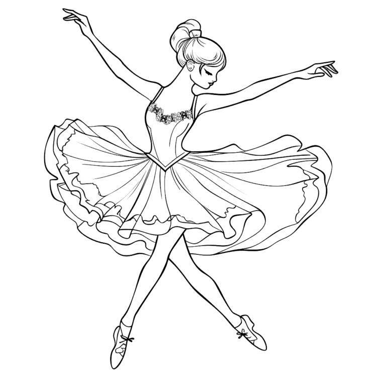 Dibujo para colorear pose de bailarina