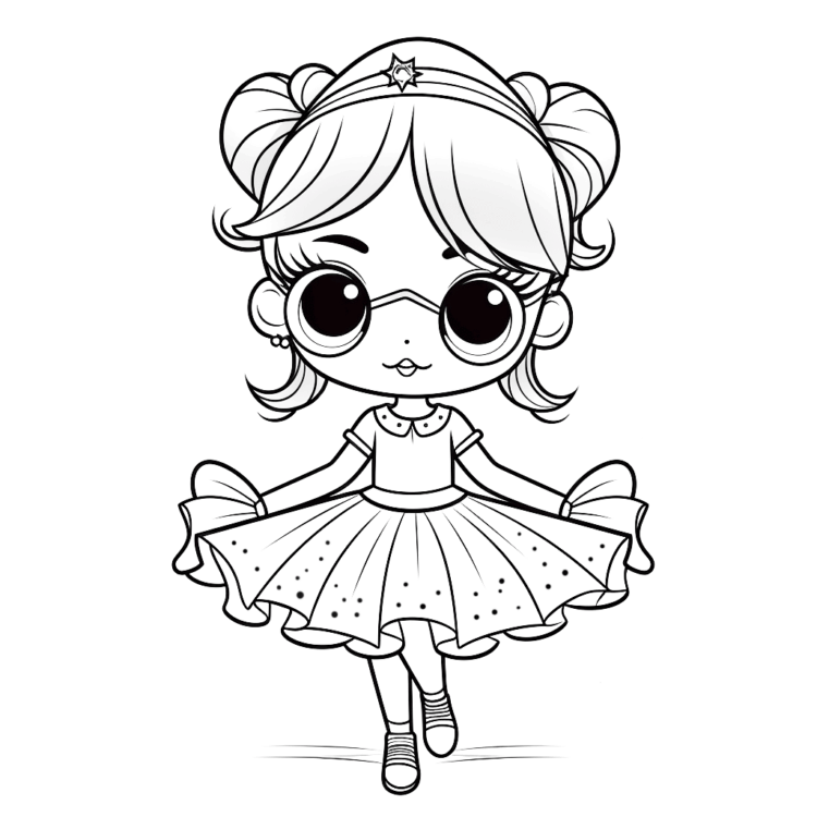 Dibujo para colorear bailarina con gafas