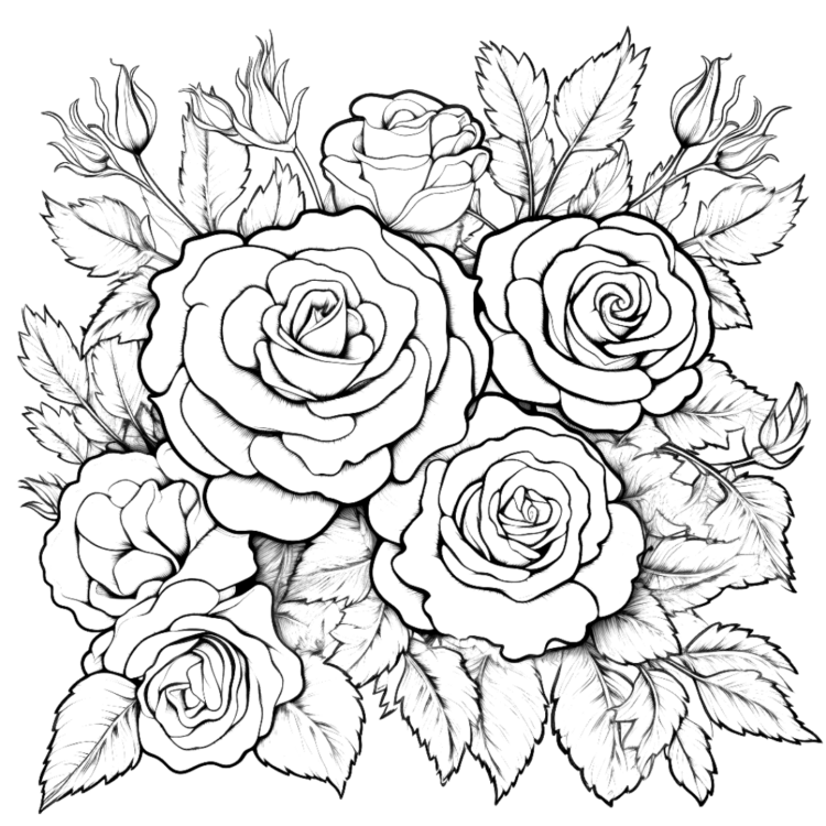 Ausmalbild Blumenstrauß