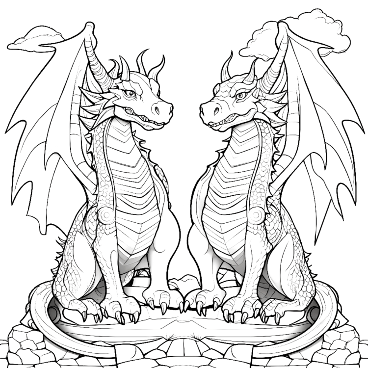 Coloring picture dragon