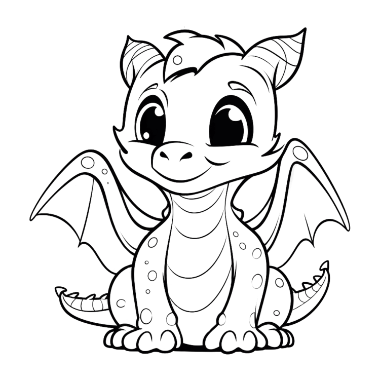 Ausmalbild Ein junger Drache