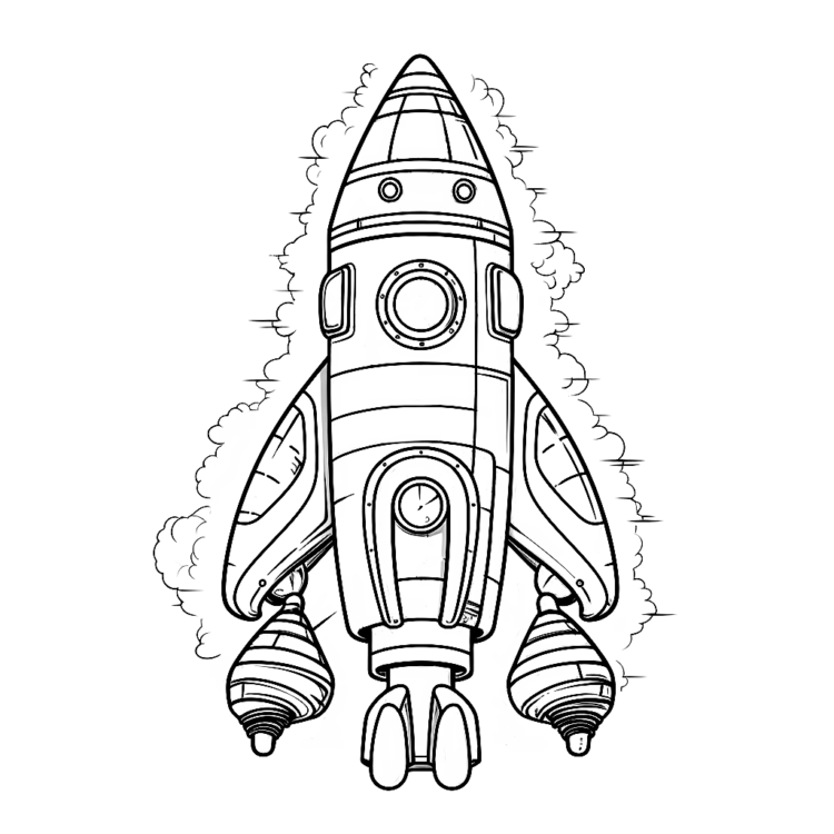 Dibujo para colorear cohete grande
