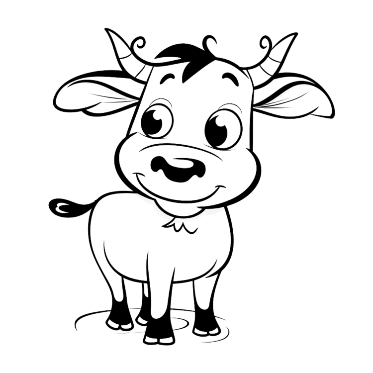 Happy cow coloring page
