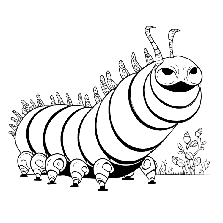 Coloring picture big caterpillar